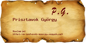 Prisztavok György névjegykártya