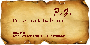 Prisztavok György névjegykártya